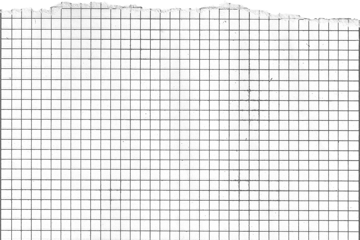 Black and White Graph Paper with One Straight Ripped Edge 